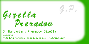 gizella preradov business card